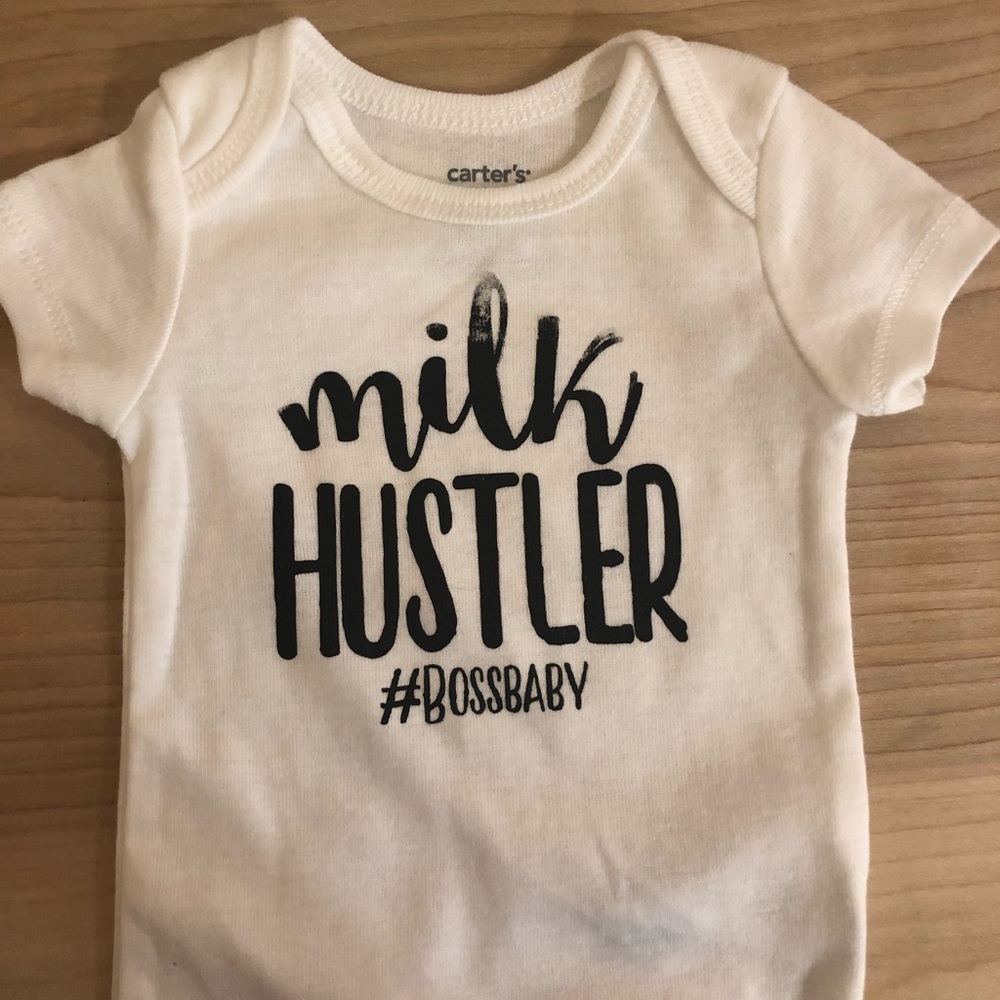Newborn Carters Bodysuit Milk Hustler Bossbaby